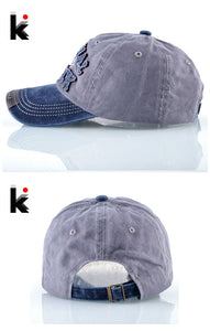 Washed Denim Baseball Cap Embroided