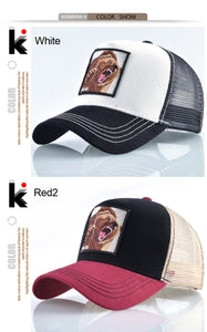 Mesh Baseball Cap Bear Embroidery