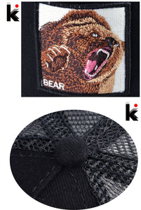 Mesh Baseball Cap Bear Embroidery