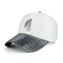 Load image into Gallery viewer, Women Metal Leaf  Bling Visor Baseball Cap