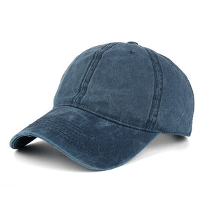 Washed Cotton Adjustable Solid color  Baseball Cap