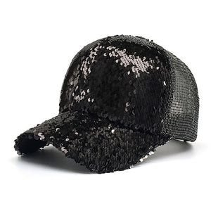 Woman favorite bling bling glitter Mesh Baseball Cap