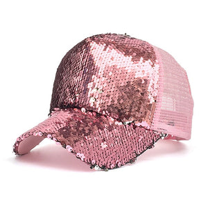 Woman favorite bling bling glitter Mesh Baseball Cap