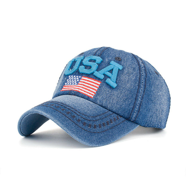 Baseball Cap USA flag embroidery