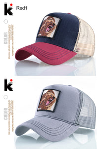 Mesh Baseball Cap Bear Embroidery