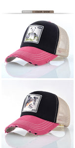 Unisex Patch Bones Wolf Embroidery Baseball Caps