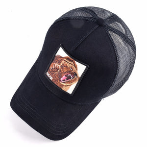 Mesh Baseball Cap Bear Embroidery