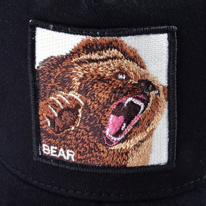 Mesh Baseball Cap Bear Embroidery