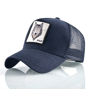 Trucker Hat Wolf Embroidery