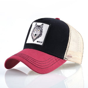 Trucker Hat Wolf Embroidery