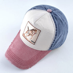 Wolf Pattern Embroidery Baseball Cap