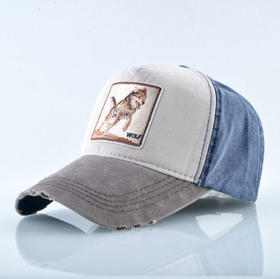 Wolf Pattern Embroidery Baseball Cap