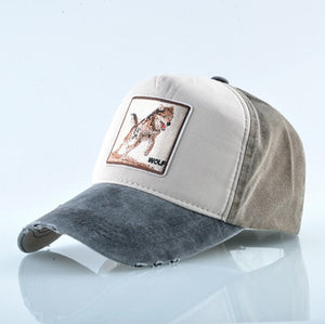 Wolf Pattern Embroidery Baseball Cap