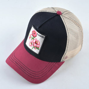 Breathable Baseball Cap Flower Embroidery