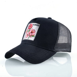 Breathable Baseball Cap Flower Embroidery