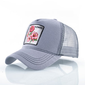 Breathable Baseball Cap Flower Embroidery