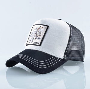 Breathable Mesh Baseball Cap Horse Embroidery