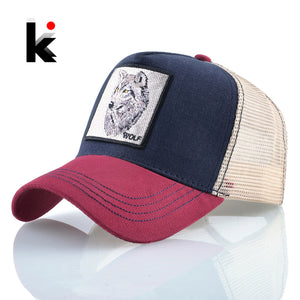 Wolf Embroidery Trucker Caps