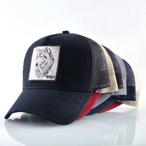 Wolf Embroidery Trucker Caps