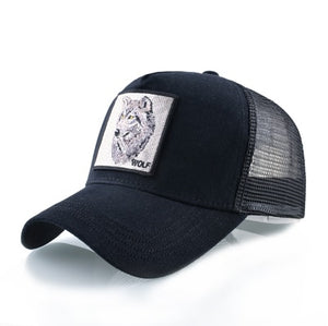 Wolf Embroidery Trucker Caps