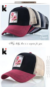 Breathable Baseball Cap Flower Embroidery