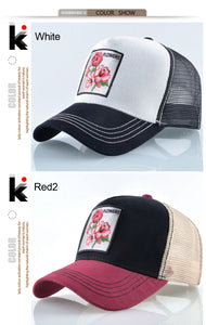 Breathable Baseball Cap Flower Embroidery