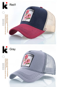 Breathable Baseball Cap Flower Embroidery