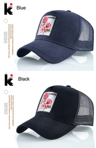 Breathable Baseball Cap Flower Embroidery