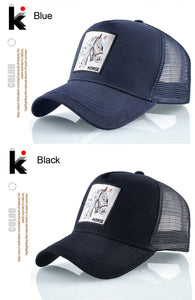 Breathable Mesh Baseball Cap Horse Embroidery