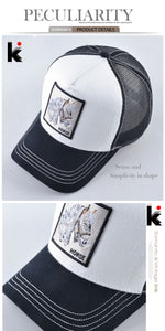 Breathable Mesh Baseball Cap Horse Embroidery